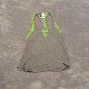 Gray/lime tank top